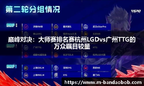 巅峰对决：大师赛排名赛杭州LGDvs广州TTG的万众瞩目较量